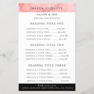 Modern Rosa Bokeh Business Service/Pricing Flyer