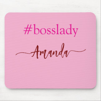 Modern Rosa Boss Dam & Namn | bästa kvinnliga pres Musmatta