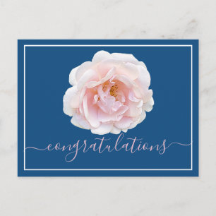 Modern Rosa Botanisk Chic Grattis Vykort