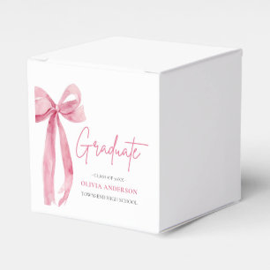 Modern Rosa Bow Coquette Examensfirande Presentaskar