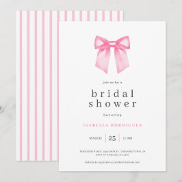 Modern Rosa Bow Inbjudningskort för möhippan