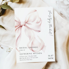 Modern Rosa Bow-Möhippa Inbjudningar