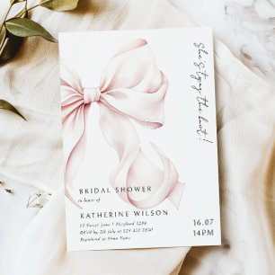 Modern Rosa Bow-Möhippa Inbjudningar