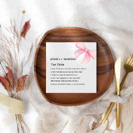 Modern Rosa Bow-roligt fakta om bröllop-servetter Pappersservett
