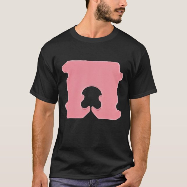 Modern Rosa Brödklämma Geometrisk Silhuett T Shirt (Framsida)