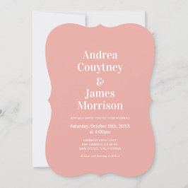 Modern Rosa Bröllop Inbjudningar