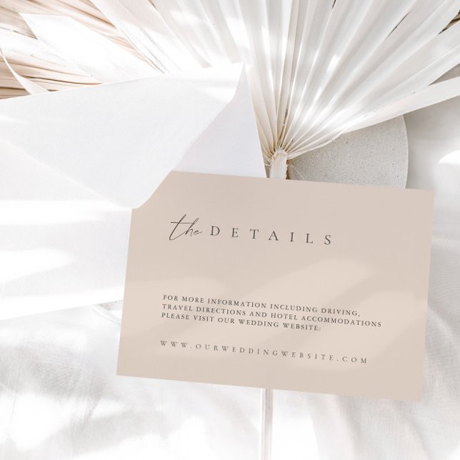 Modern  Rosa Bröllop-informationskort Inbjudningar (Modern Blush Pink Wedding Details Enclosure Card)