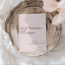 Modern Rosa Bröllop med enkel matematik