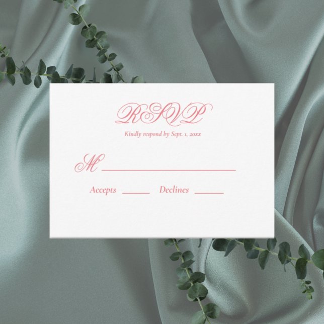 Modern Rosa Bröllop OSA Card (Skapare uppladdad)