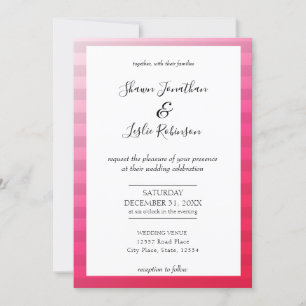 Modern Rosa Bröllop-typografi - inbjudan V4