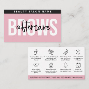 Modern Rosa Brows Aftercare PMU Brow Instructions Visitkort