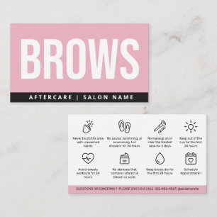 Modern Rosa Brows Aftercare PMU Brow Instructions Visitkort