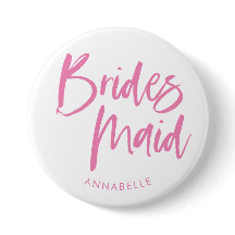 Modern Rosa Brush Script Bridesmaid Namn 
