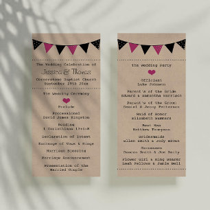 Modern Rosa Bunting Bröllop Collection Program