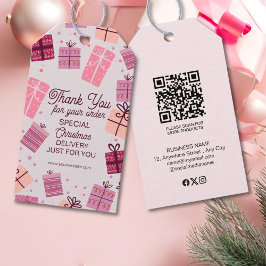 Modern Rosa Business Festive Tack Gift-Märkre Presentetikett