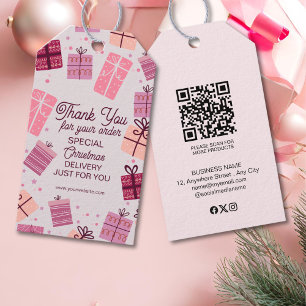Modern Rosa Business Festive Tack Gift-Märkre Presentetikett