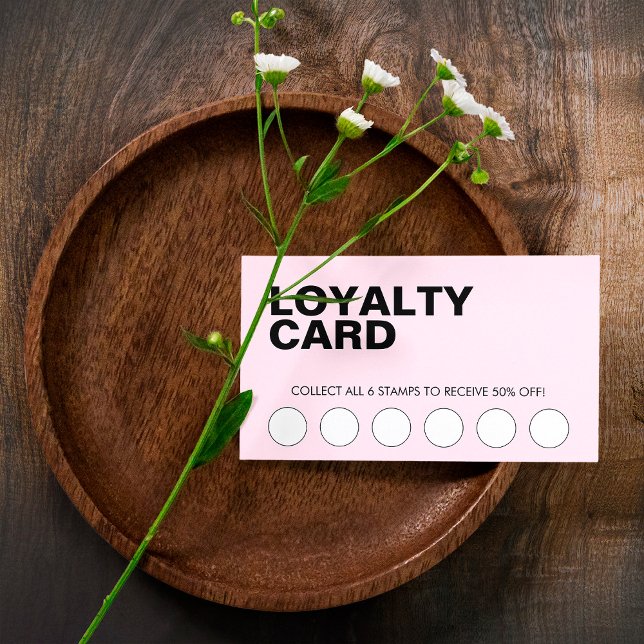 Modern Rosa Business Rabatt Loyalty Card Lojalitetskort (Skapare uppladdad)