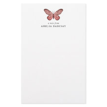 Modern Rosa Butterfly Anpassningsbar Stationär