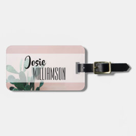 Modern Rosa Cactus Bagagebricka