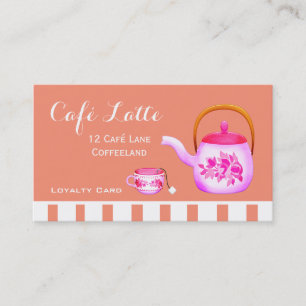Modern rosa cafe Loyalty Card för kaffe Visitkort
