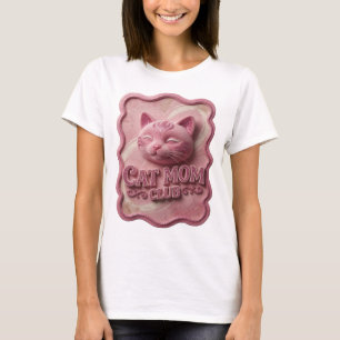 Modern rosa CAT MOM CLUB T-shirt
