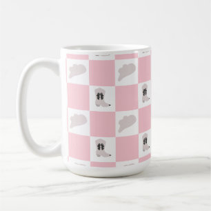 Modern Rosa Checkated Cowgirl Rodeo Mönster Kaffemugg