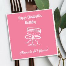 Modern Rosa Cheers till 30 års födelsedagskvor