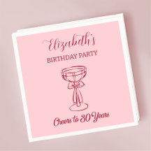 Modern Rosa Cheers till 30 års födelsedagskvor