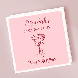 Modern Rosa Cheers till 30 års födelsedagskvor Pappersservett