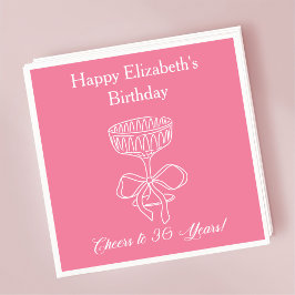 Modern Rosa Cheers till 30 års födelsedagskvor Pappersservett