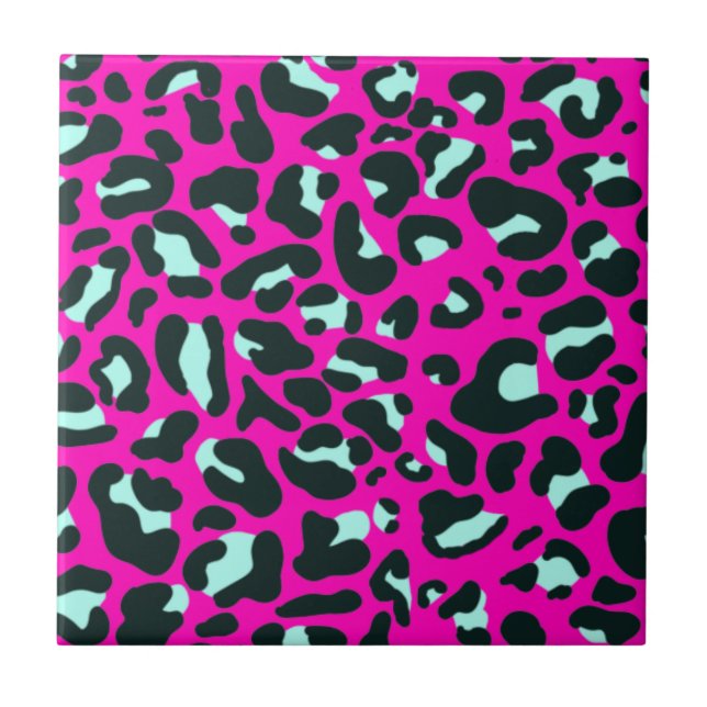 Modern Rosa Cheetah Leopard Animal Print Kakelplatta (Framsidan)
