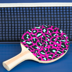 Modern Rosa Cheetah Leopard Animal Print Pingisracket