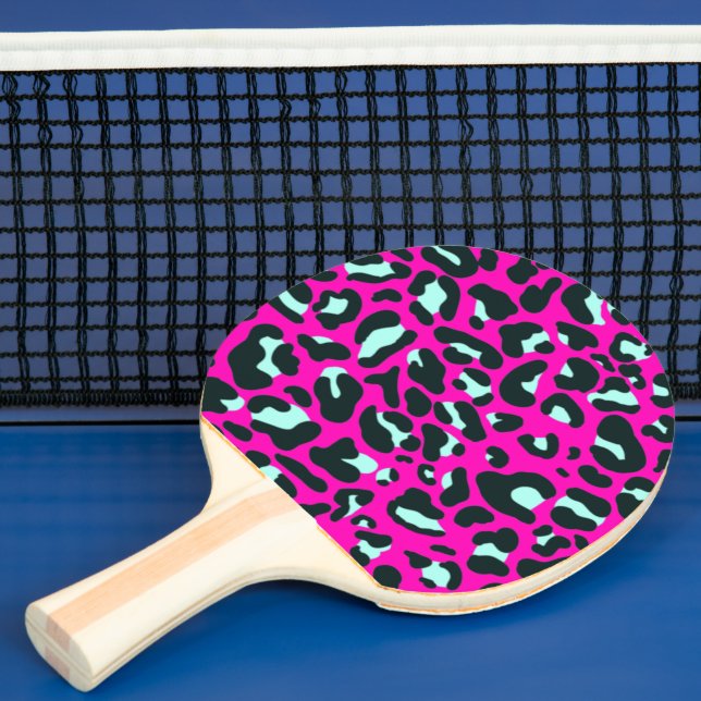 Modern Rosa Cheetah Leopard Animal Print Pingisracket (Insitu)