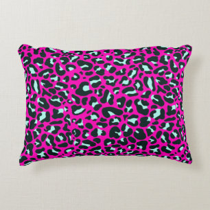 Modern Rosa Cheetah Leopard Animal Print Prydnadskudde