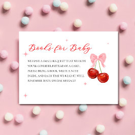 Modern Rosa Cherry Baby Shower Bok Tilläggskort