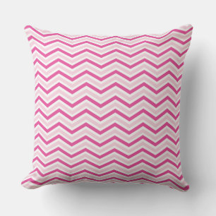 Modern Rosa Chevron Rand Exdoor Pillow Utomhuskudde