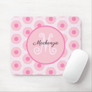 Modern Rosa Circle Dots Geometric Monogram Musmatta