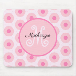 Modern Rosa Circle Dots Geometric Monogram Musmatta