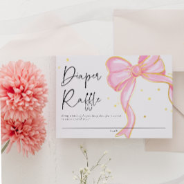 Modern Rosa Coquette Bow Baby Shower Girl Tilläggskort