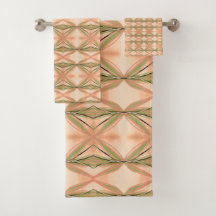 Modern Rosa Coral and Peach Towel Set