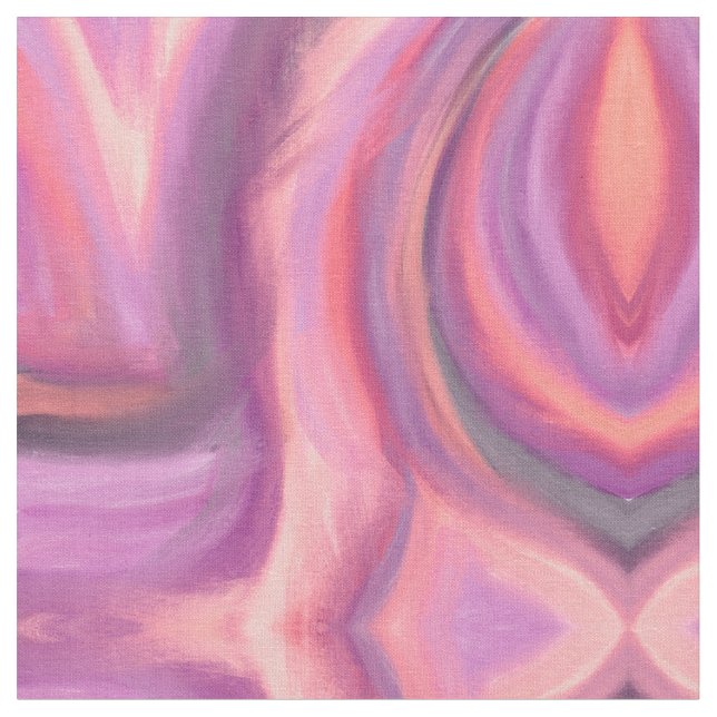 Modern Rosa Coral Lila Abstrakt Art Tyg (Närbild)