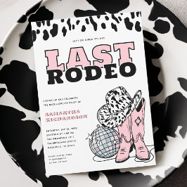 Modern Rosa Cowgirl Sista Rodeo Sängkammarparty Inbjudningar