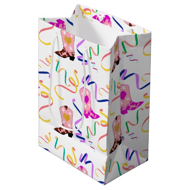 Modern Rosa Cowgirl Western Boots Confetti White (Framsidan Vinklad)