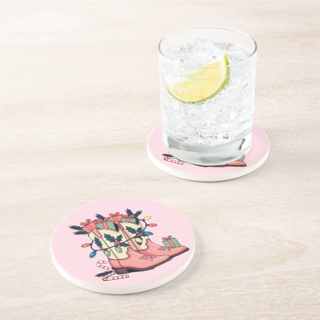 Modern Rosa Cowgirl Western Boots jul Underlägg (Sidan)