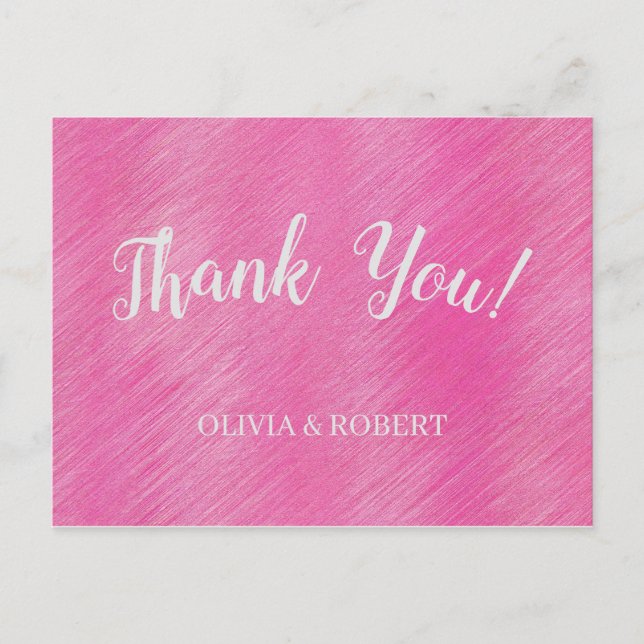 Modern rosa damm på trä vykort (Framsida)