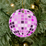 Modern Rosa Disco Boll Julgransprydnad Keramik<br><div class="desc">Dance,  dans! All green disco mirrorball design för varje dansdrottning. Disco boll illustrerar rosa,  estetisk hemdekaler,  party-produkter och presenter.</div>