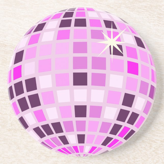 Modern Rosa Disco Boll Underlägg (Framsidan)