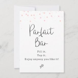 Modern Rosa Dots Parfait Pub-tecken Inbjudningar