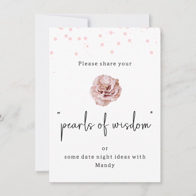 Modern Rosa Dots Pearls of Wisdom Sign Inbjudningar (Framsida)