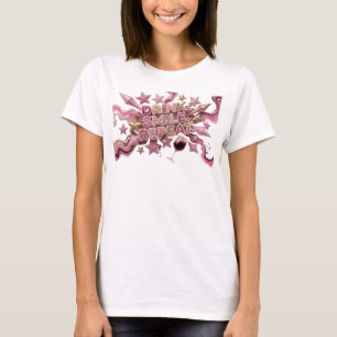 Modern Rosa DRIK LE SMIL UPPREPA Konstnärligt Moti T Shirt